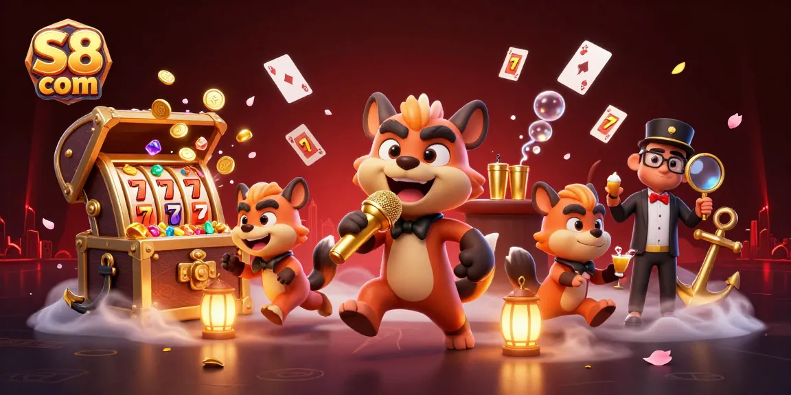 Experience the thrills of S8 com with lively hyena characters in a vibrant casino scene.
