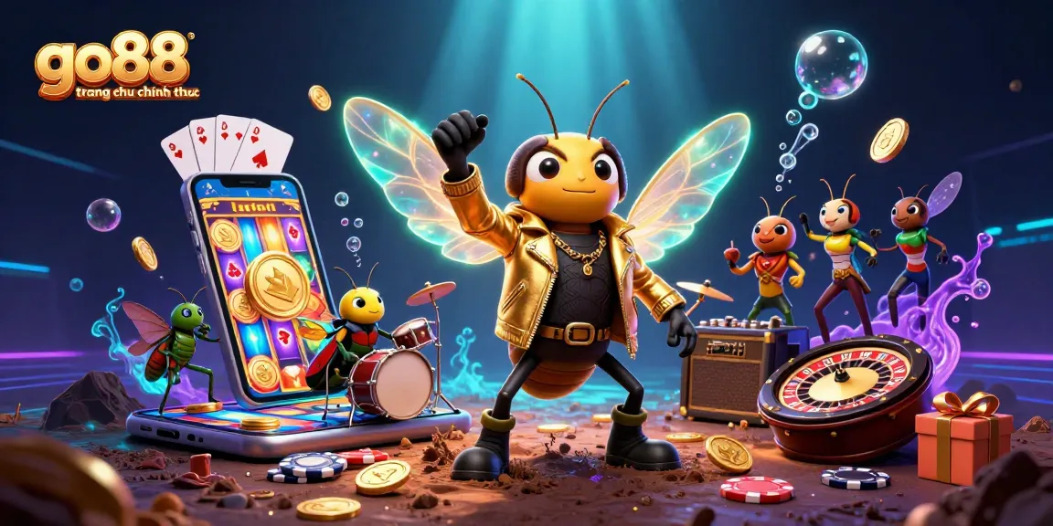 Experience go88 trang chu chinh thuc with a vibrant scene of a rock star and games in dynamic action.