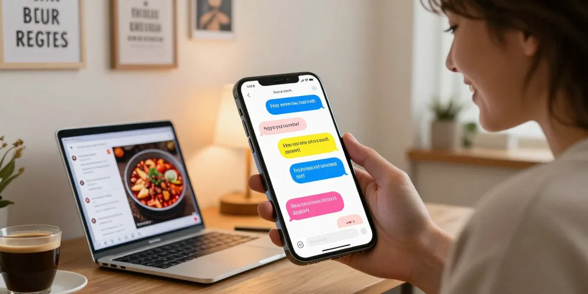 Engaging user interacting through spicy chat on smartphone in cozy atmosphere